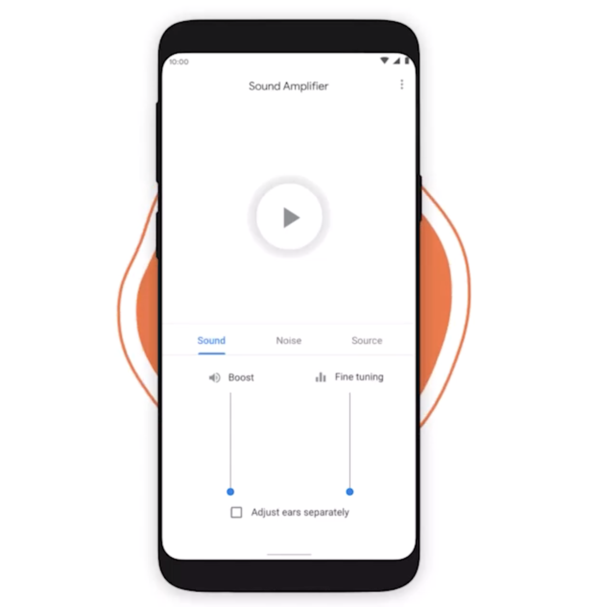 Äänivahvistin tekee Android 10 -puhelimesta vastineen kuulokojeelle.
