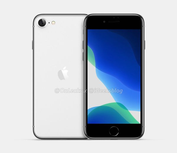 Mahdollisesti iPhone 9 -mallinimen saava uutuus OnLeaksin yhdessä iGeeksBlogin kanssa julkaisemassa mallinnoskuvassa.