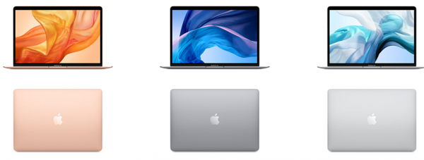 Uuden MacBook Airin värivaihtoehdot.