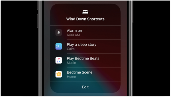 Myös iPhone auttaa rentoutumaan ennen nukkumaanmenoa.