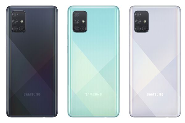 Samsung Galaxy A71:n värivaihtoehdot.
